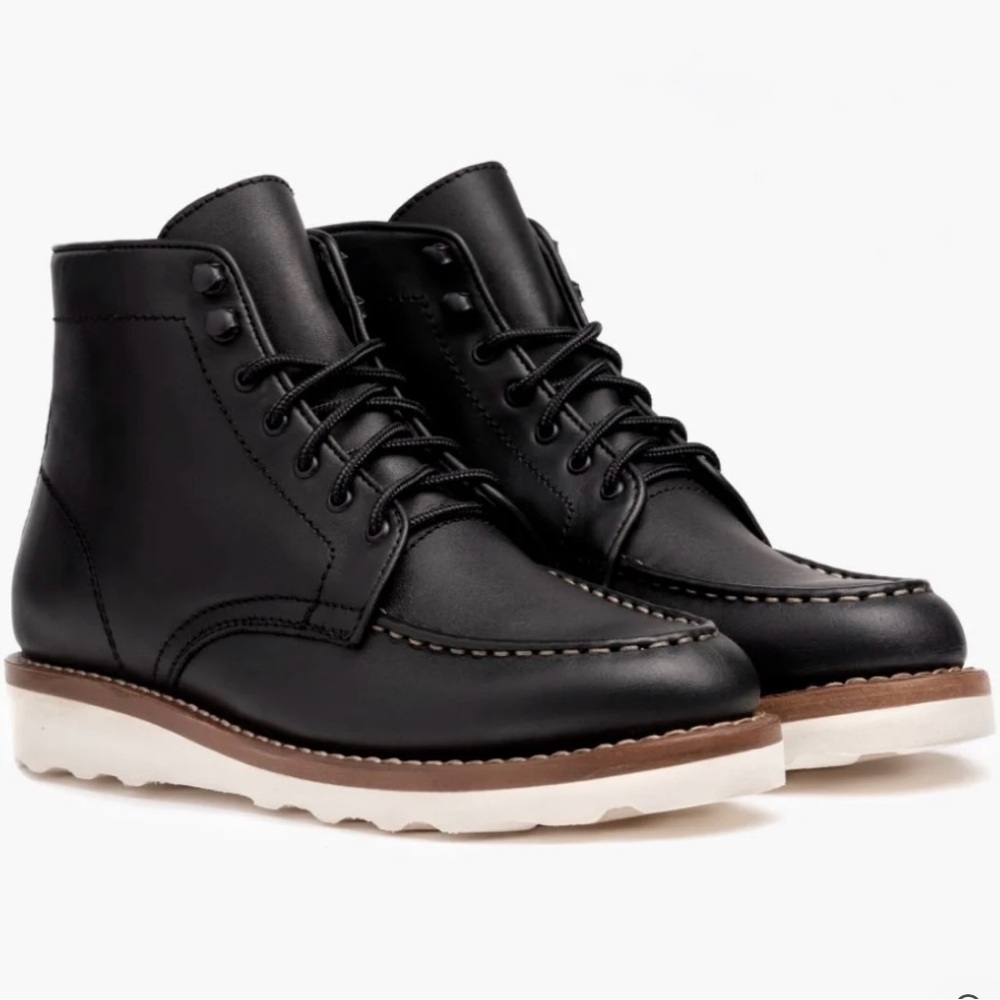 Thursday Boot Company Diplomat Moc Toe Boots Lace Up Size 9 Black Minimalist